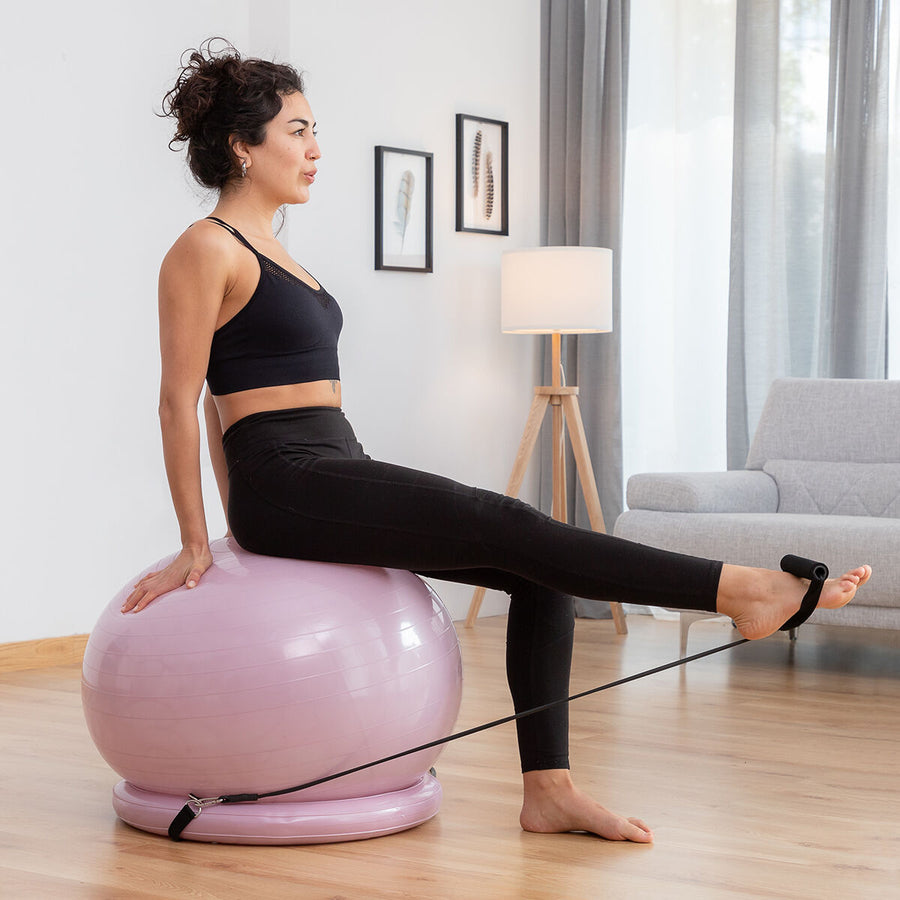 Yogaboll med stabilitetsring och motståndsband Ashtanball InnovaGoods